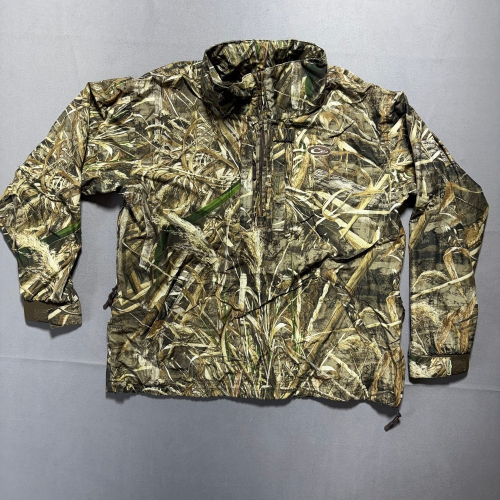 Drake Waterfowl Realtree MAX-5 Camo Quarter Zip Pullover Jacket Mens Large